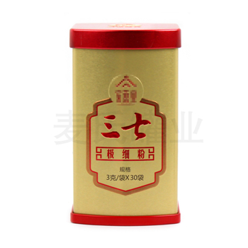 三七細(xì)粉封蓋馬口鐵包裝盒,云南三七粉鐵盒