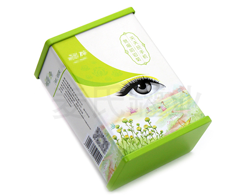 明目菊花茶鐵盒子包裝,花草茶馬口鐵盒,獨特浮雕激凸工藝,用精湛的工藝彰顯麥氏罐業12年定制包裝的傳承歷史,材質有0.23mm鍍錫馬口鐵,真材實料,相比紙質、三片罐，新穎包裝更高檔次